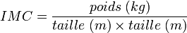 Calcul de l'IMC