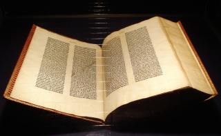 File:Gutenberg Bible Mainz Copy.jpg