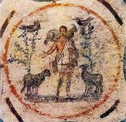 Fresque du Bon Pasteur (Catacombes de Priscille).jpg