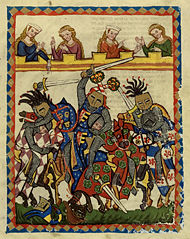 File:Tournoi à l'épée-Enluminure du Codex Manesse.jpg