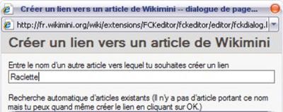 Création d'un lien hypertexte vers un article de Wikimini